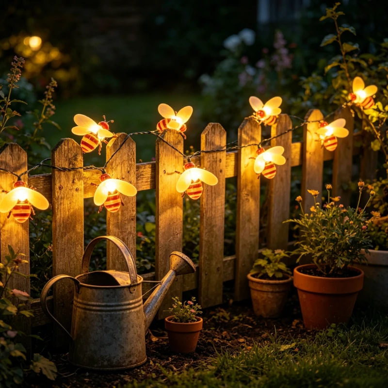 7m 50 LEDs Solar Honeybee String Light Waterproof Garden Garland Patio Fence Bush Decor Fairy Light Christmas Housewarming Gift