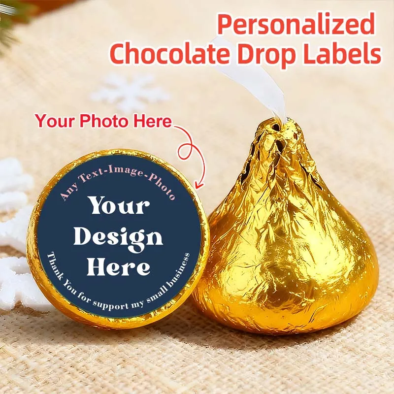 

Personalized Photo Chocolate Stickers, Elegant Round Labels for Wedding Engagement & Birthday Parties, Perfect Dessert Decor Sup