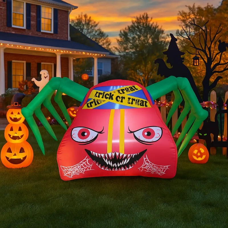 3ft infláveis brinquedos halloween carro de corrida verde frank condução carro inflável embutido luz led explodir quintal para decoração ao ar livre