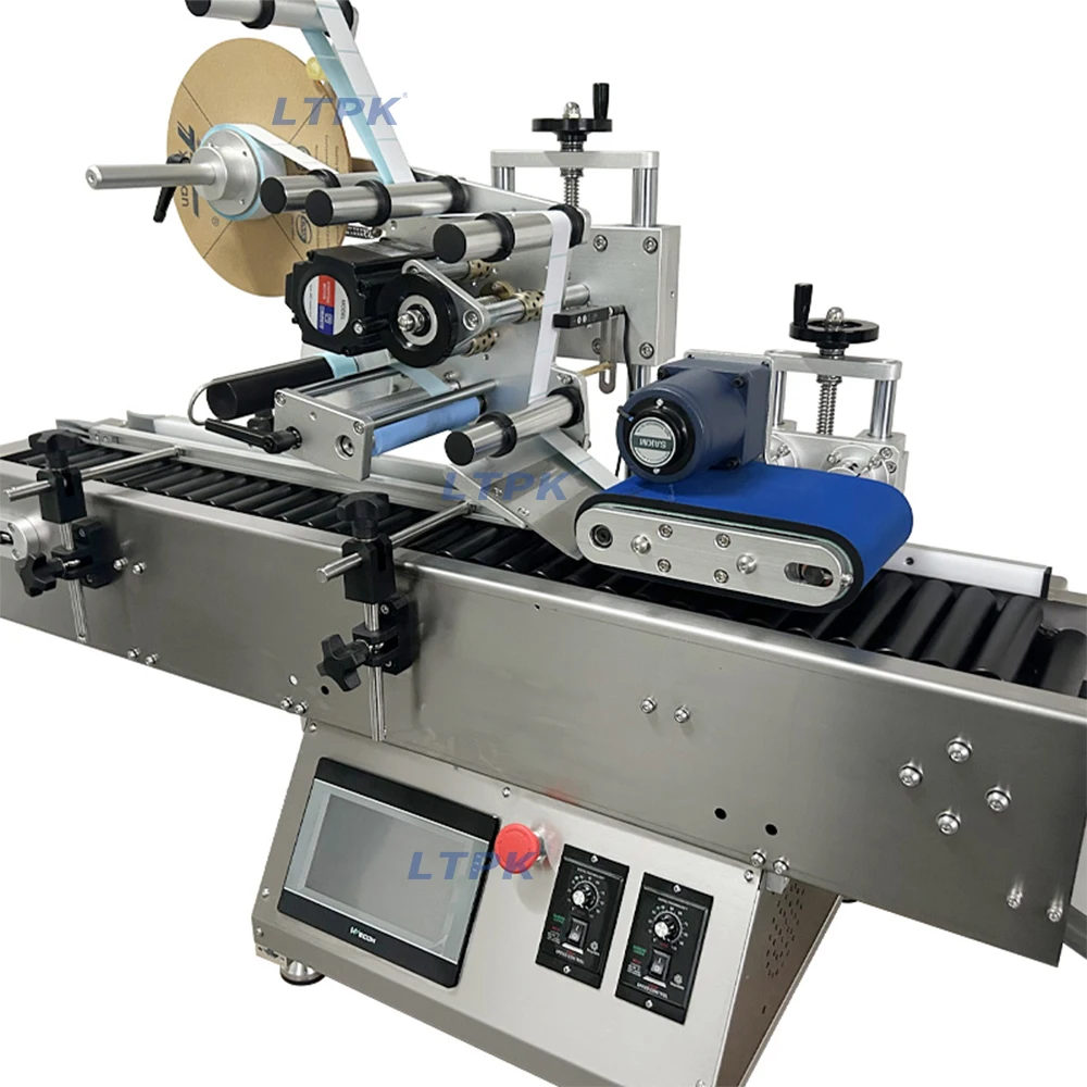 LT-330T Hot Sale Tabletop Automatic Horizontal Plastics Round Bottles Vials Tubes Ampoule Pens Pencils Labeling Machine