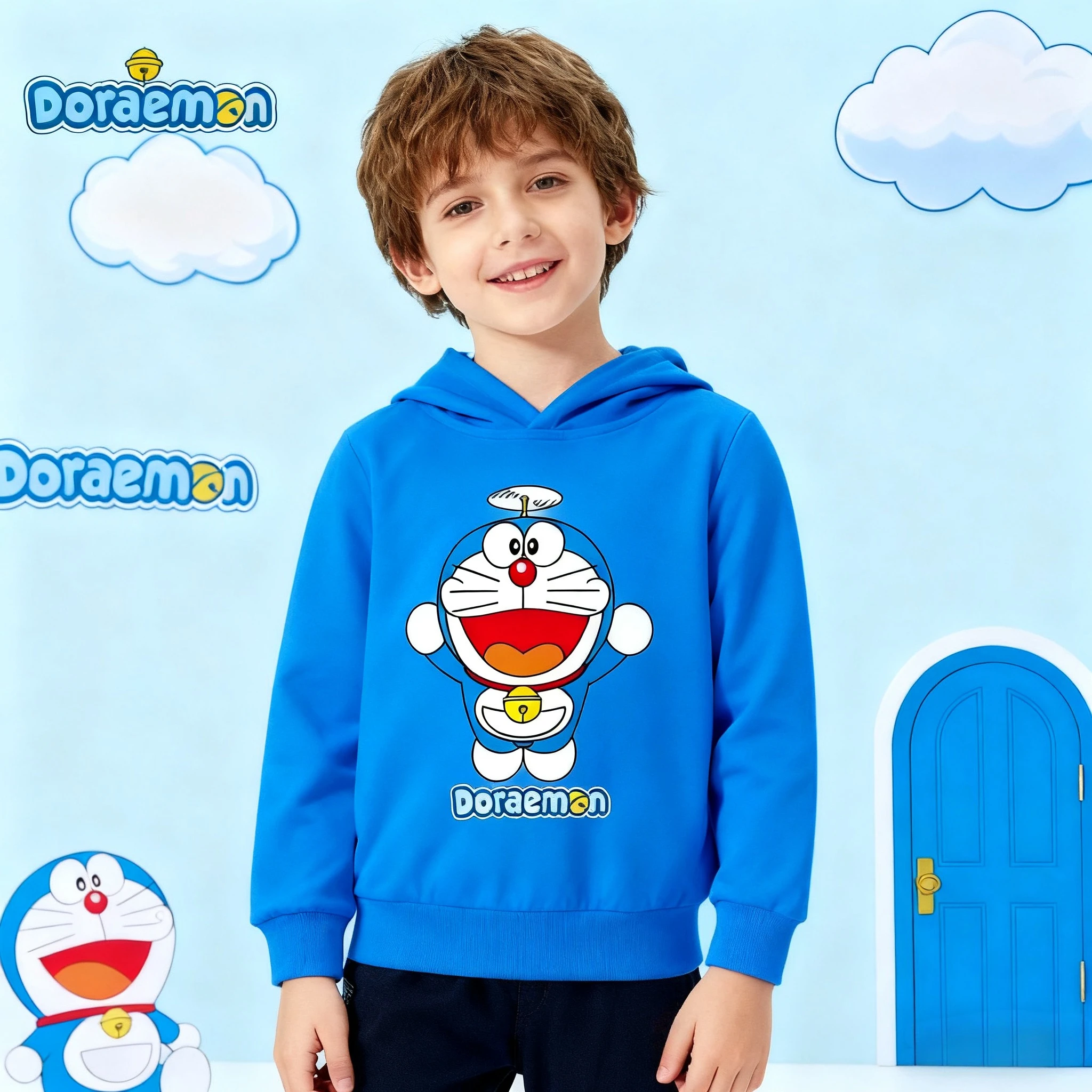 Dingdangmao سترة بغطاء للرأس دافئة للخريف والشتاء للأطفال، سترة مريحة وناعمة، ملابس أطفال عصرية ومتعددة الاستخدامات