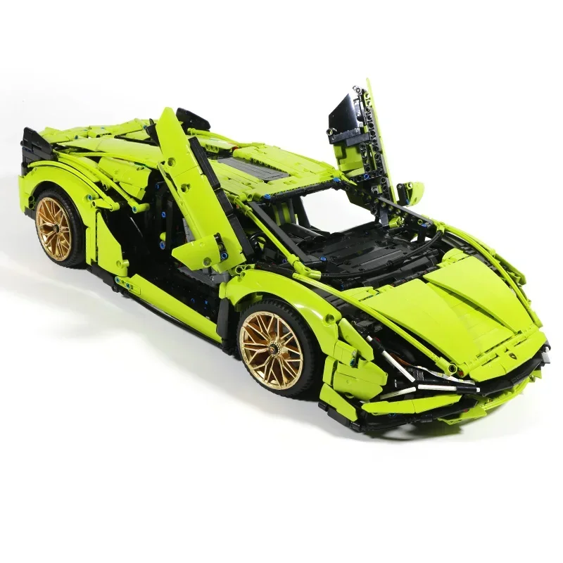 Groene Sportwagen Bouwstenen Set 1:8 Schaal Sportwagenmodel Speelgoed Zonder Aandrijving Jongens Verjaardagscadeau voor Volwassenen 3696 Stuks
