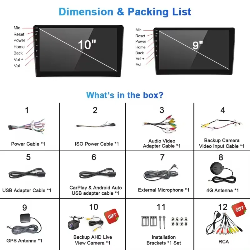 Factory Direct Radio 10,1 Zoll Autonavigation Android 10, Touchscreen-Radio Auto Android-Bildschirm-Player Radio Auto