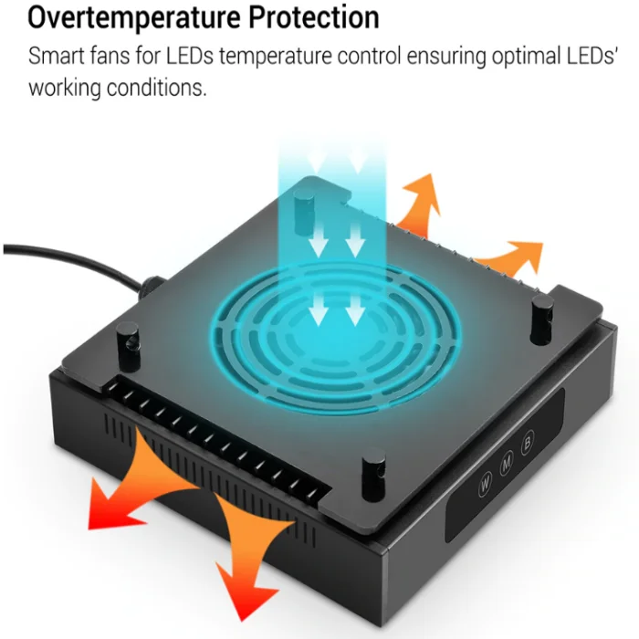 HyperReef 50W Aquarium LED Light, Dimmable Full Spectrum Marine LED For Saltwater Coral Fish Tanks, Tank Mount Included