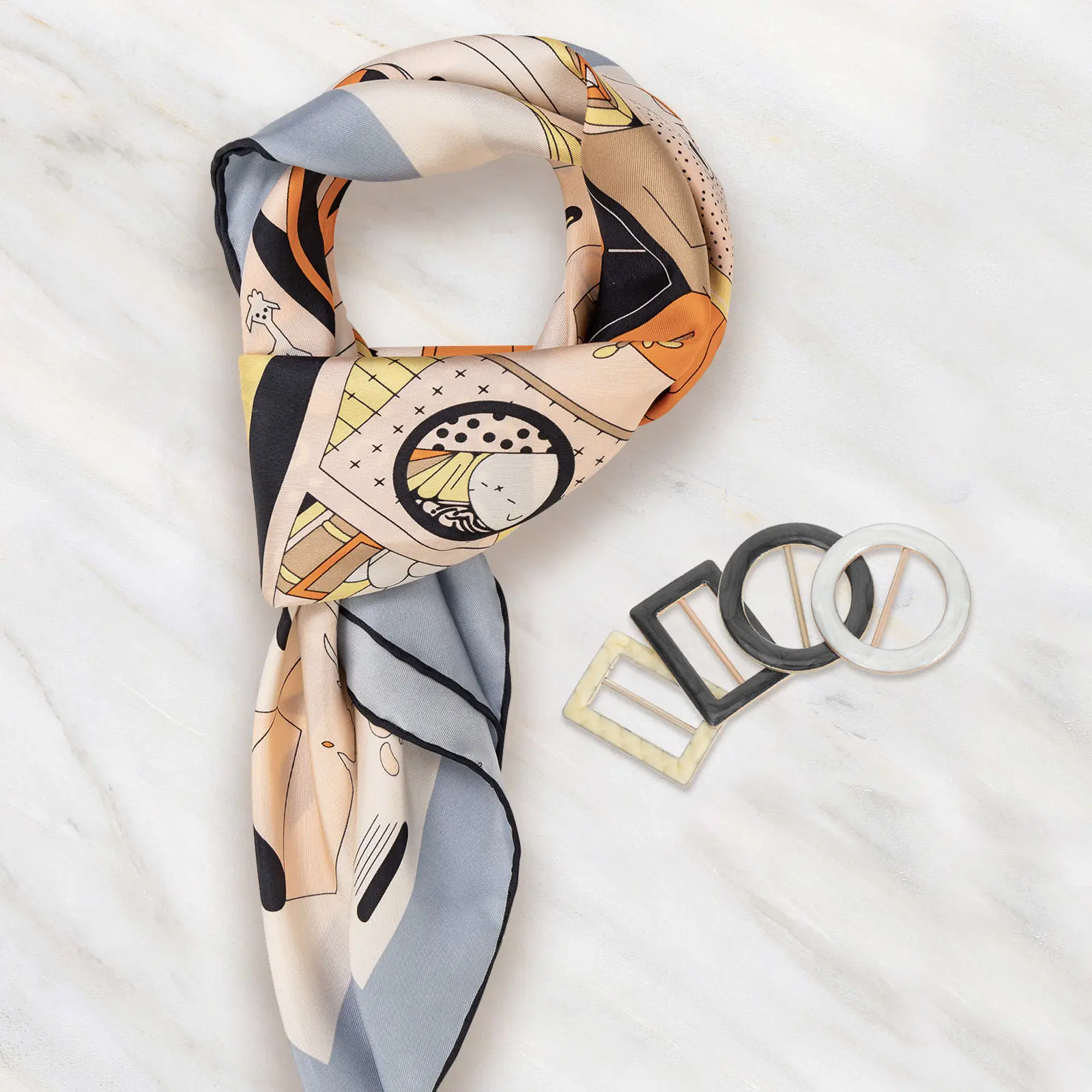 

4Pcs Metal Corner Knot Buckle Clips for Silk Scarves T-Shirts Hats Belts Dress Cinch Shawl Clip Clothing Fashion Buckle Scarf