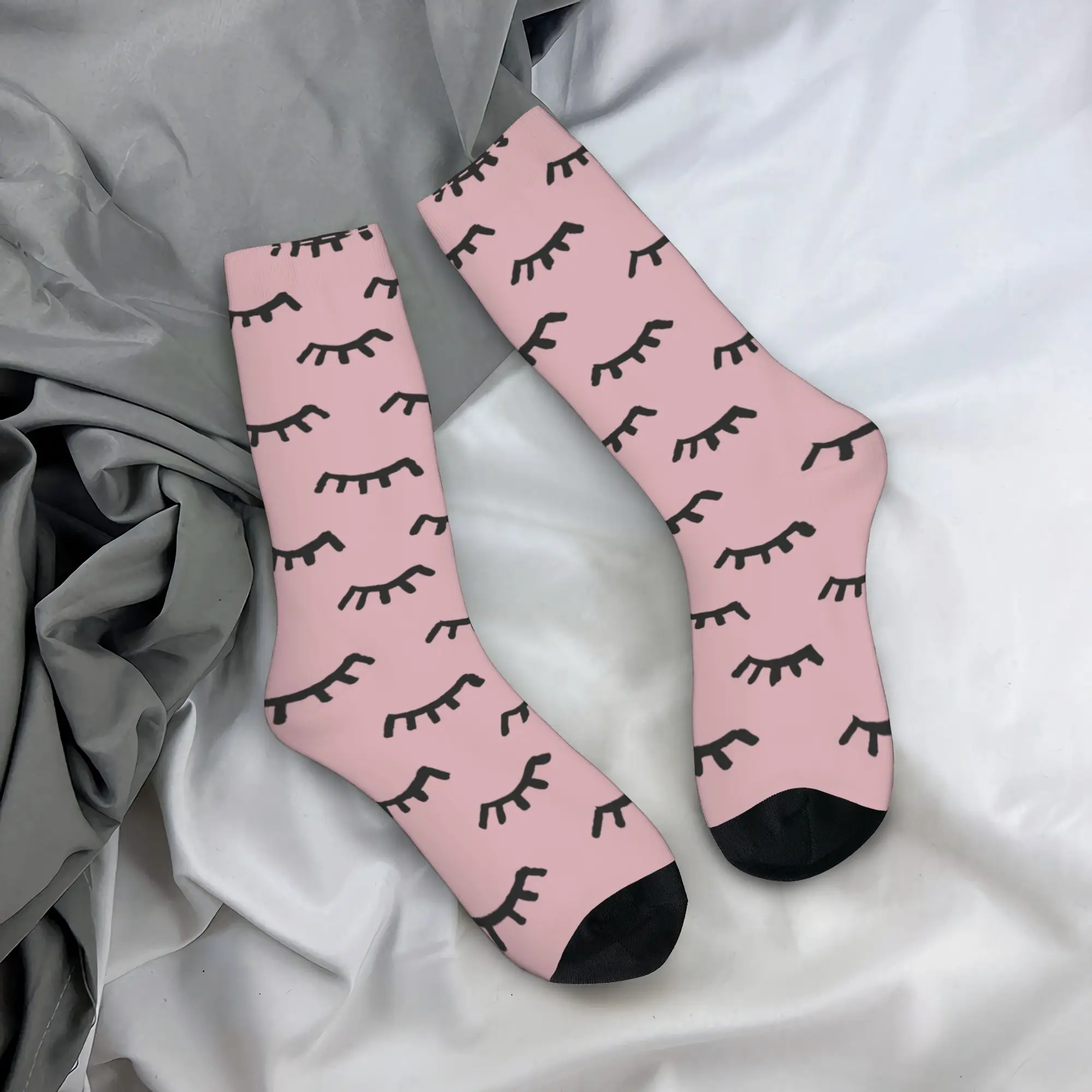 Eyelash Socks Men's Women's Polyester Cartoon Beauty Glam Closed Eyes Socks Novelty Spring Summer Winter Middle Tube Socks Gifts