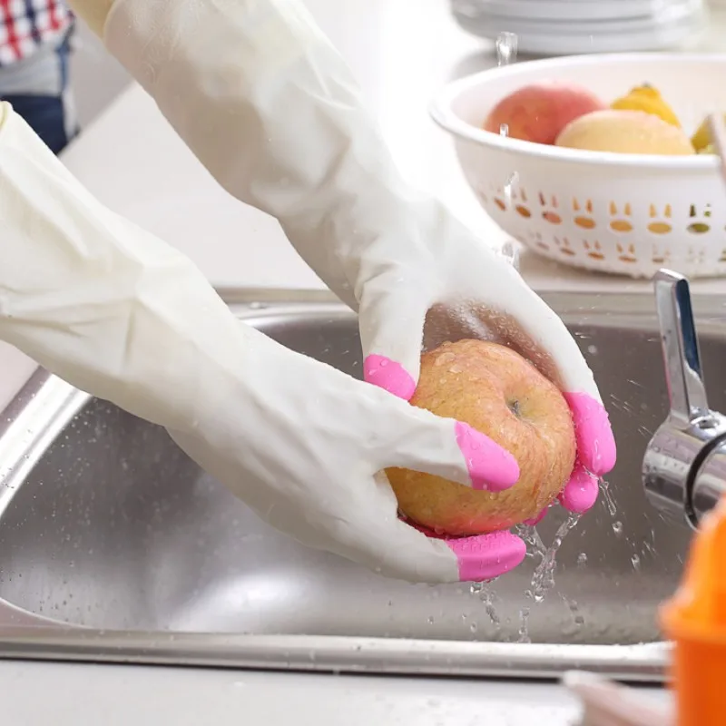 Gants de vaisselle en latex à manches longues, livres de maison, gants de lavage de cuisine