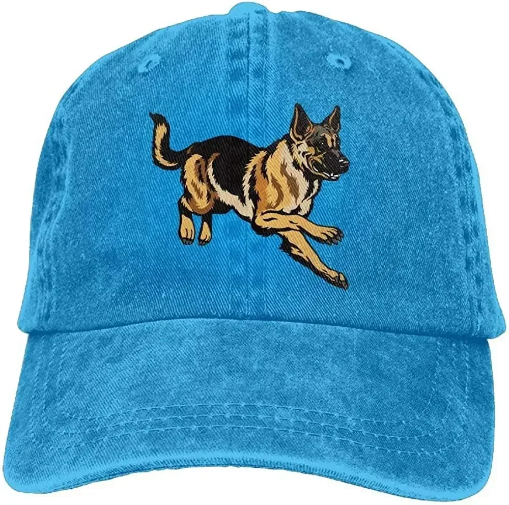 Boné de beisebol lavado Denim algodão, Unisex Snapback Caps, Cão pastor alemão