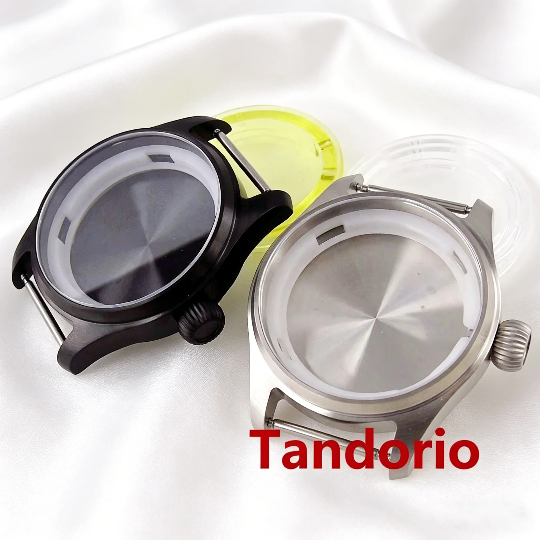 Tandorio 39mm Pilot Diver Watch Case With onion crown Sapphire Glass Case 200M Waterproof For NH34 NH35 NH36A ETA2824 PT5000
