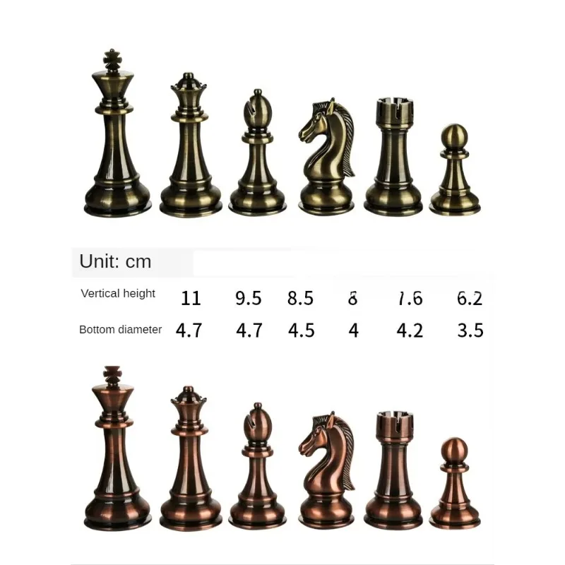 سعر المصنع 52 سنتيمتر ألعاب الشطرنج الكبيرة مجموعات 11 سنتيمتر الملك المعادن قطع لامعة مجموعة الراقية ألعاب الطاولة الخشبية المهنية #4