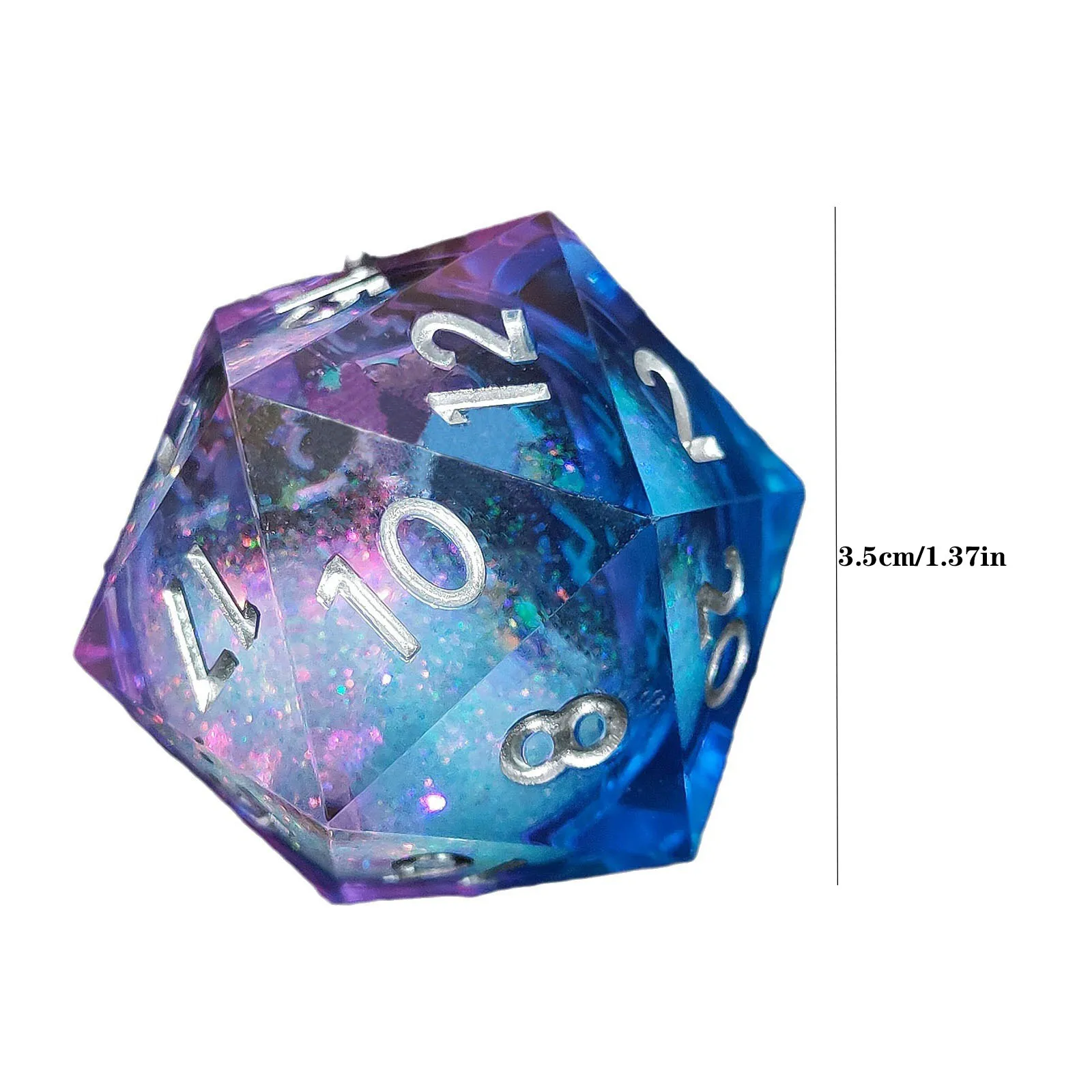 20-Sided Resin Quicksand Dice 35mm Liquid Core DND Dungeons & Dragons TRPG Board Game Dice D20