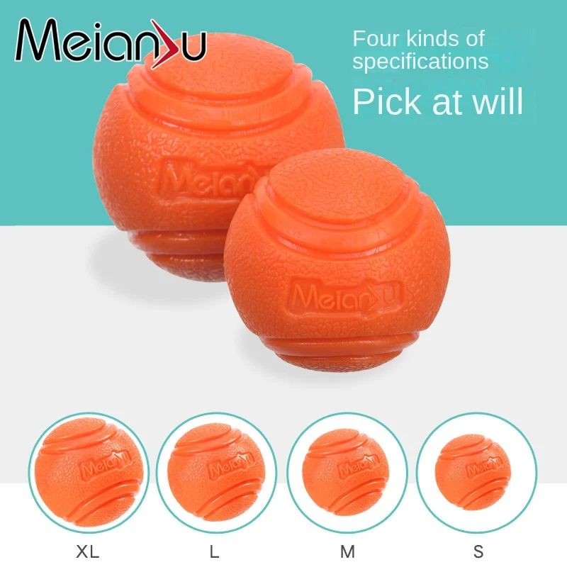 Dog Toy Rubber Ball Bite-resistant Ball Toy for Dog Puppy Teddy Pitbull Red Solid Ball S-XL Pet Supplies Pet Dog Bouncy Ball