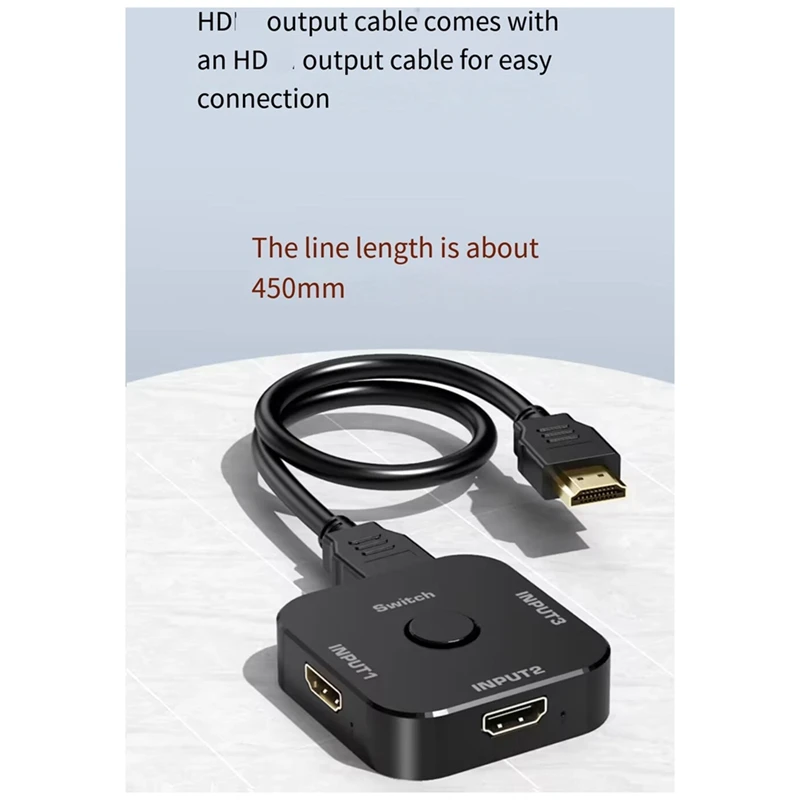 -Compatible Switch Video Selector Adapter All-In-1 8K -Compatible 2.1 Switch Switch 3X1 8K@60Hz