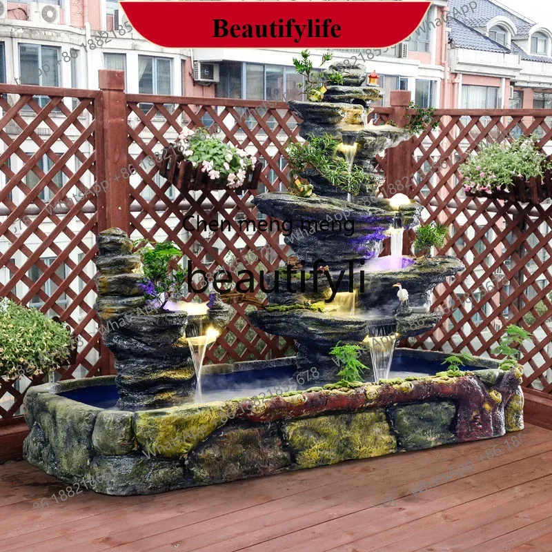 

D178 Large rockery flowing water fountain feng shui living room, courtyard fish pond villa landscaping, ornament home