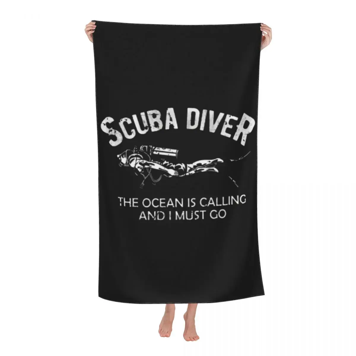 

Customized Quick Drying Microfiber Beach Bath Towel Soft Linen The Ocean Is Calling I Must Go Sauna Shower Towels