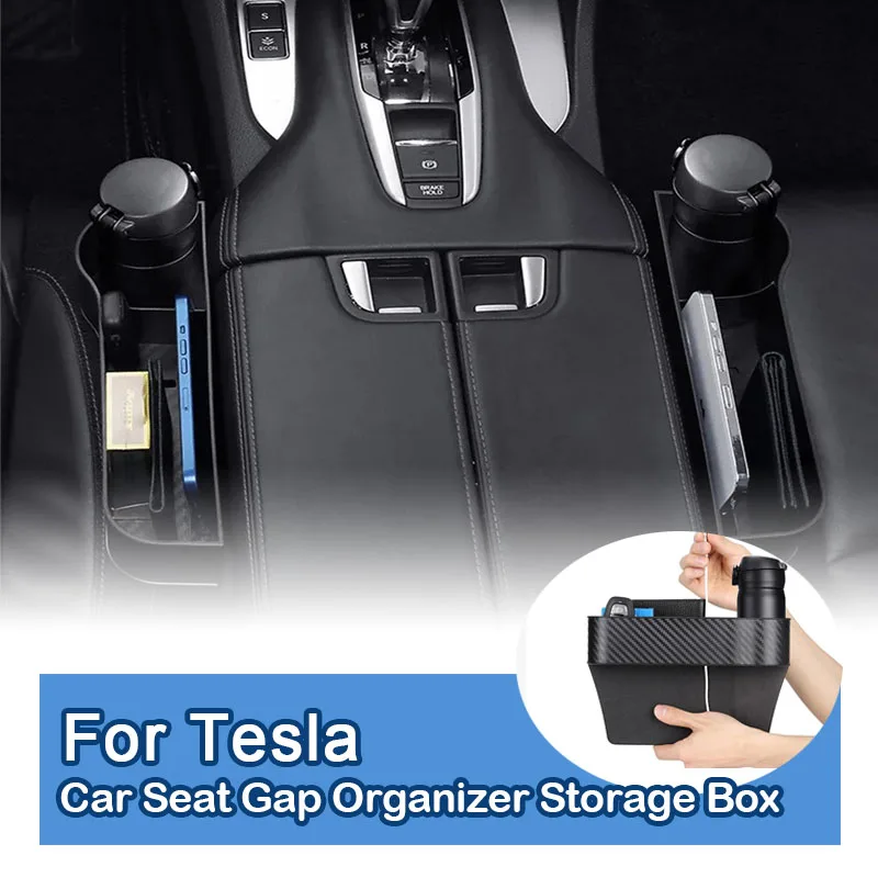 

Car Seat Crevice Gaps Storage Box Seat Organizer Gap Slit Filler Holder For Tesla Model 3 Model Y 2017-2021 2022 2023 2024 2025