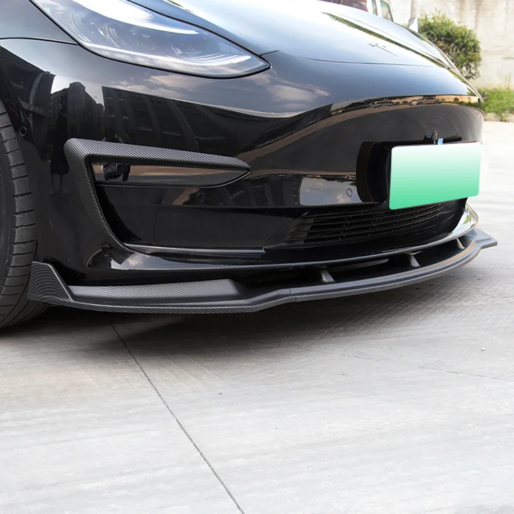 Car Accessories Front Bumper Shovel Lip Spoiler Diffuser ABS Front Lip For Model 3