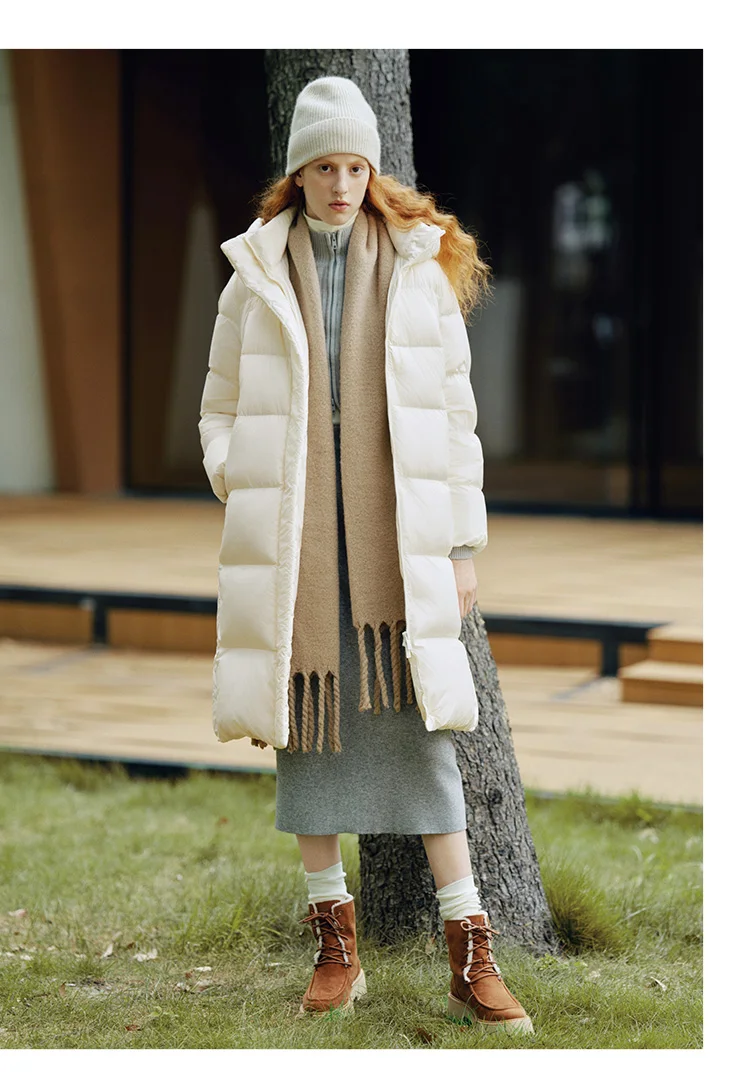 Semir Daunenjacke für Damen, Winter, lang, 90 % Entendaunen, wasserdicht, ölfest, schmutzabweisend, 2026, neue einfarbige Winterkleidung mit Kapuze für Damen – Detail 2