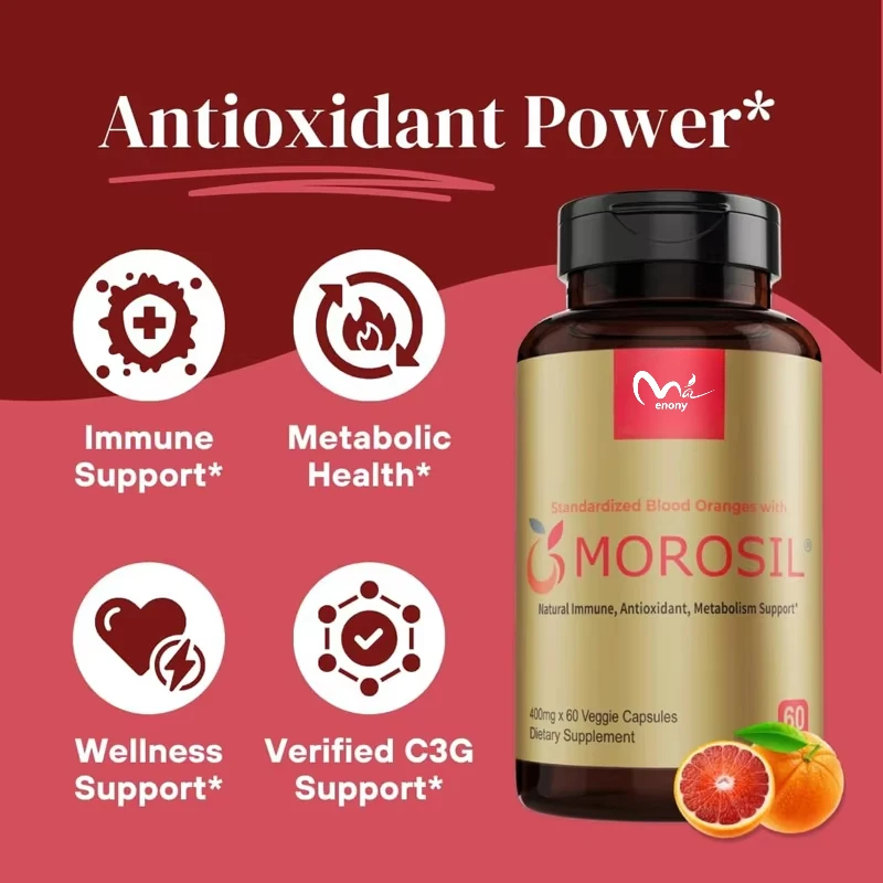 

Morosil Supplement - Male and Female Metabolism, Health Support - Moro Orange Extract - Non GMO, Gluten Free, Vegetarian