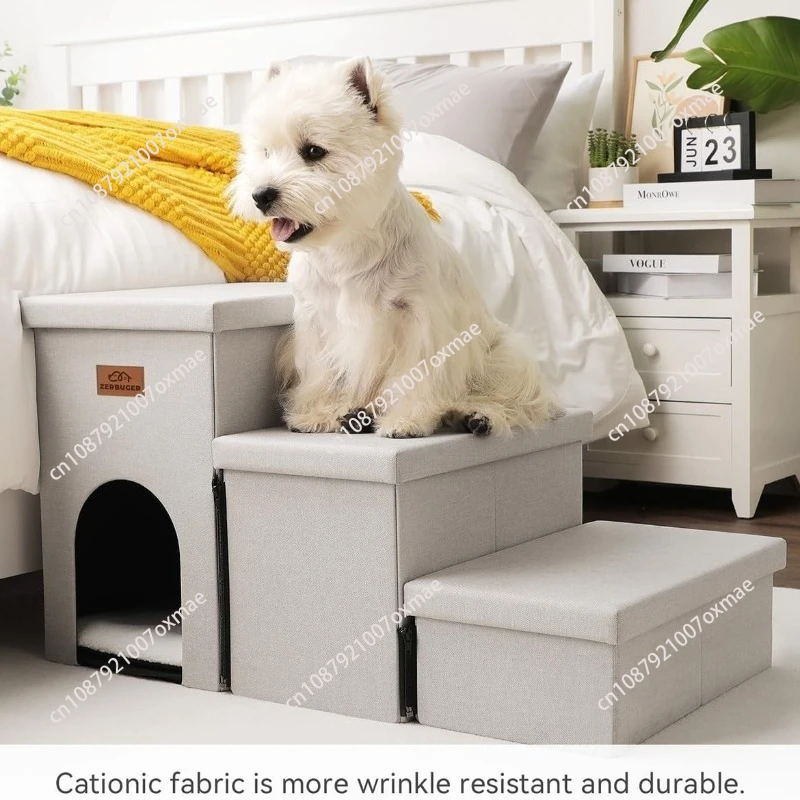 

Foldable storage pet dog stairs, steps on the bed sofa, puppies climb the ladder