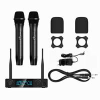 UHF Wireless Microphone System Professional Dual Channel Karaoke Mic Handheld Dynamic Microphone System for Christmas Party