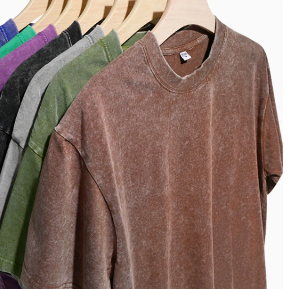 DTG Printing Customize Your Design or Like Photos Summer Mens T-Shirt Vintage Washed Hip Hop Style 100% Cotton Oversized Tees