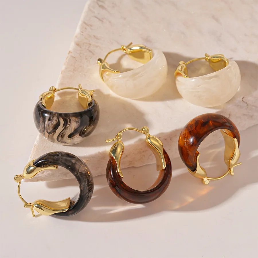 Luxury Quality Jewelry C-shaped Circle Stud Earrings, Elegant Women's Round Earrings, Fashionable Wedding Party Holiday Gifts