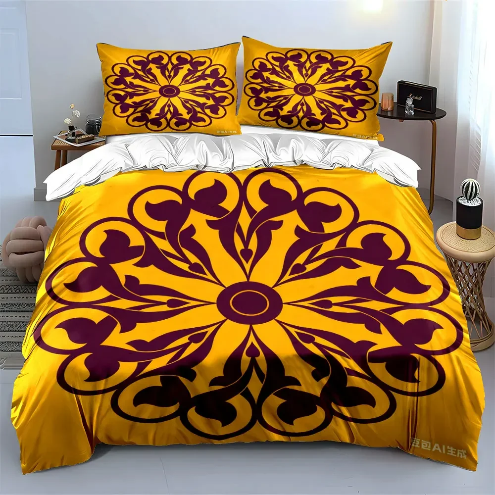Decorative Mandala Pattern Set Multiple sizes kid's and adults' bedroom Exquisite 3PC bedding set, gift