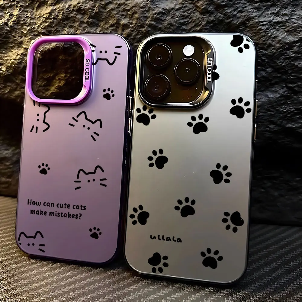 Fashion Black Cat Paw Prints Phone Case for Oppo Reno13 Reno12 Reno11 Reno10 Reno 8 7 6 5 Z F T Pro Plus 4G 5G Matte Back Cover