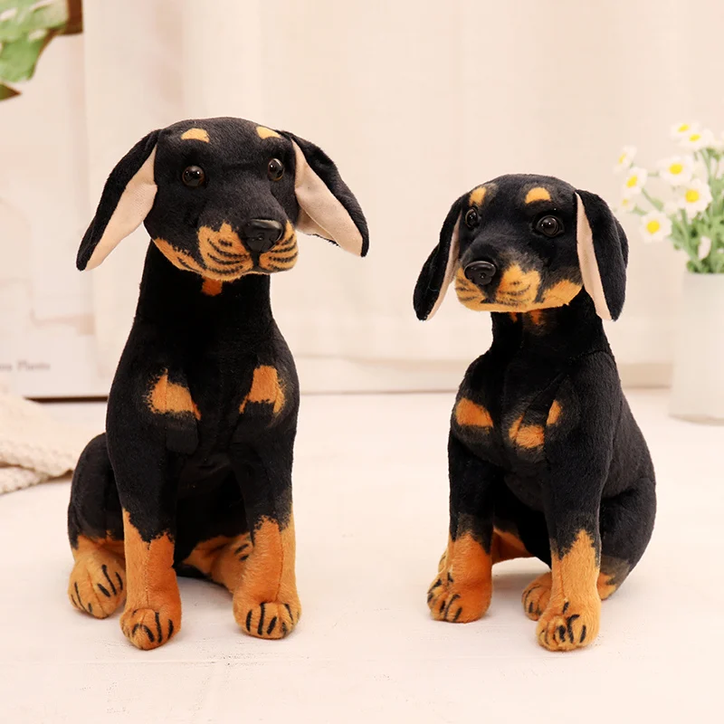 Imitation Rottweiler Plush Toys Cartoon Artificial Dog Stuffed Dolls Holiday Birthday Gift Homedecor Plush Pillow