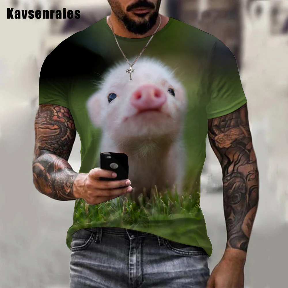 Animal Pig Printed 3D T Shirt 2022 Summer Fashion Casual Short Sleeve T Shirts Funny Pig Harajuku Streetwear Men T-shirt