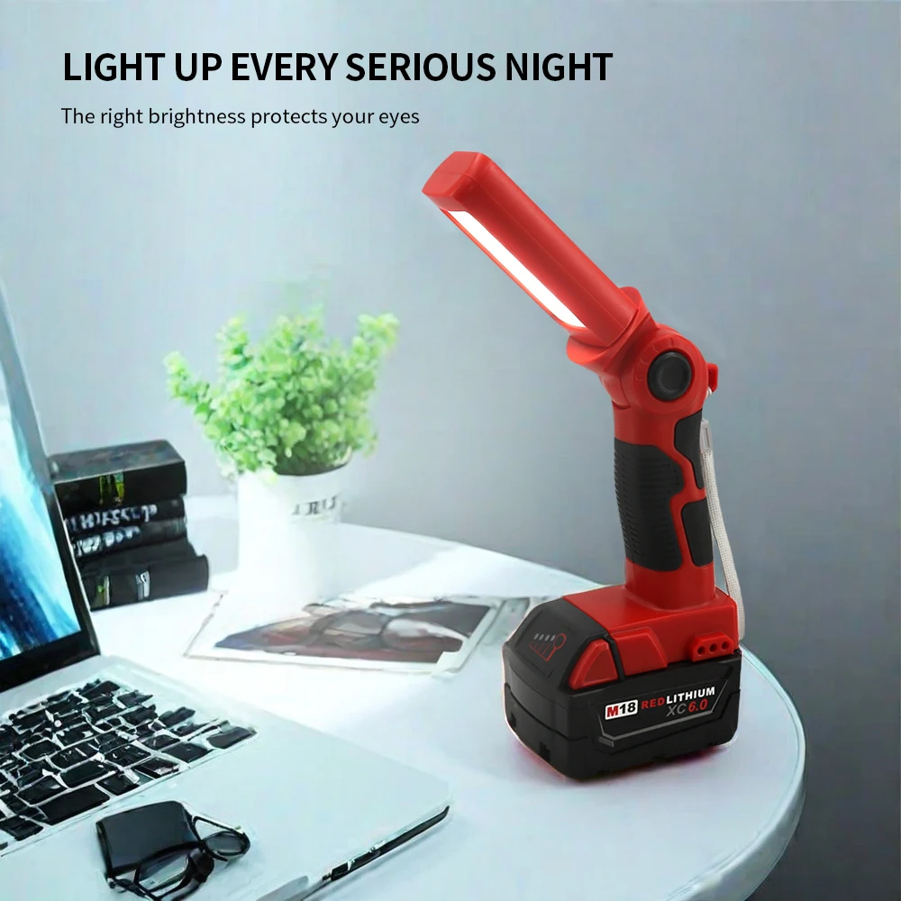 Imagem -03 - Portátil Emergência Led Trabalho Luz Super Bright 270 Graus de Rotação Jobsite Luz Handheld Lanterna Milwaukee M18 14.420v Max