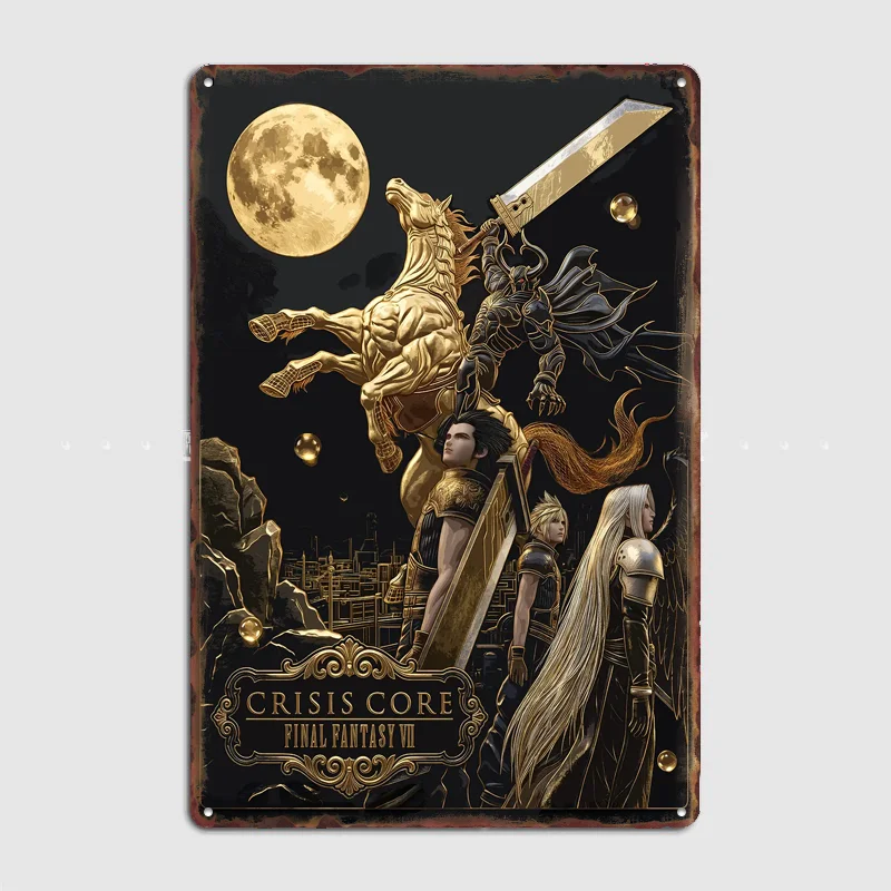 Crisis Core Final Fantasy VII Art Poster Metal Sign Life Wall Custom Bedroom Indoor Home Wall Decor Posters Room Decoration