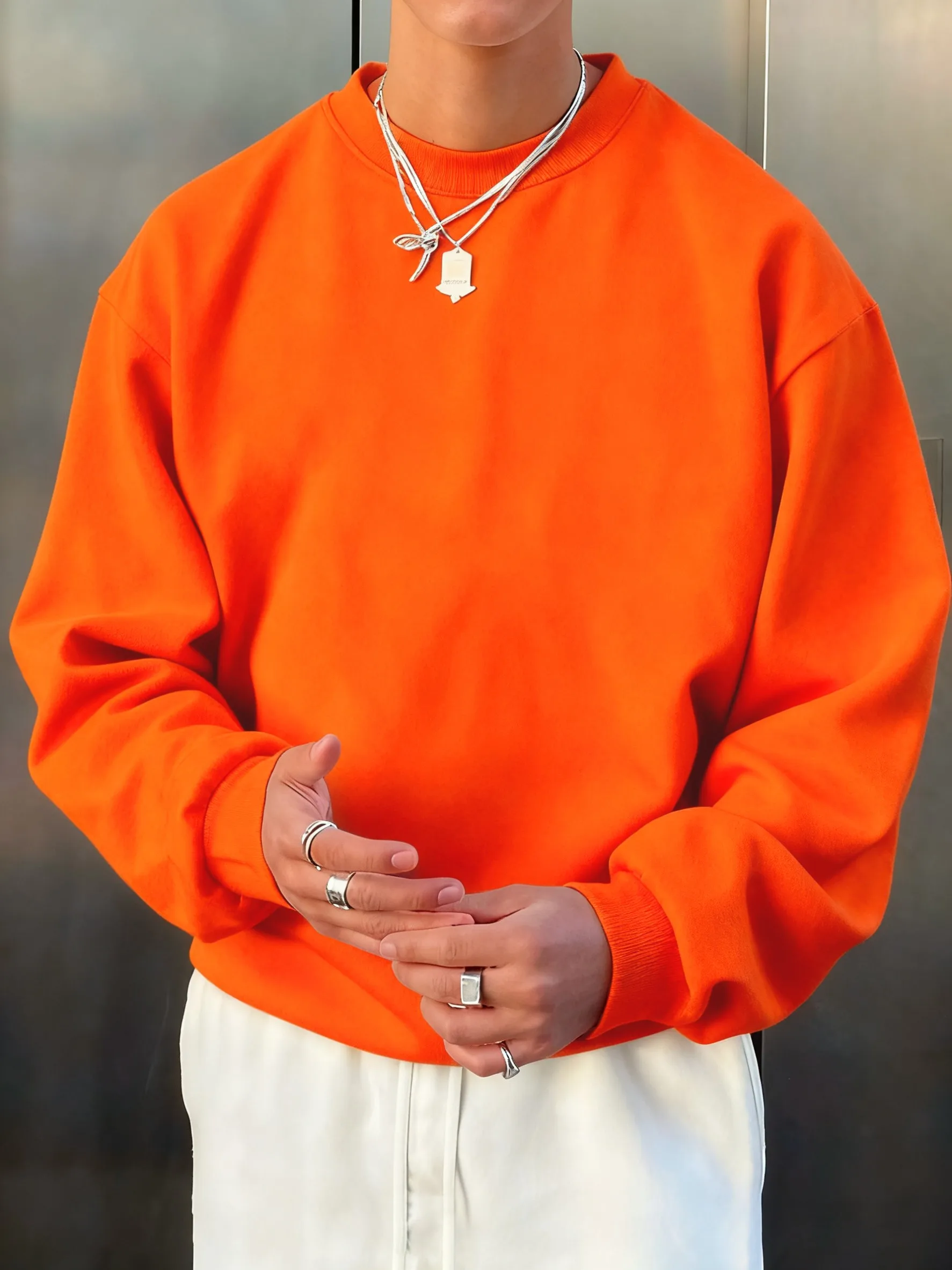 Herren-Fleece-Herbst-Top, Street-All-Match-Pullover, bequeme Basics, Sweatshirts, Sport, Freizeit, Sportbekleidung, tägliche weiche Kleidung – Detail 17