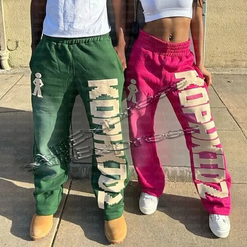 

Designer Men's Pants Y2k Sweatpants Loose Elastic Waist Casual High Street Hip-Hop Rap Dance Streetwear 2024 moto Pants
