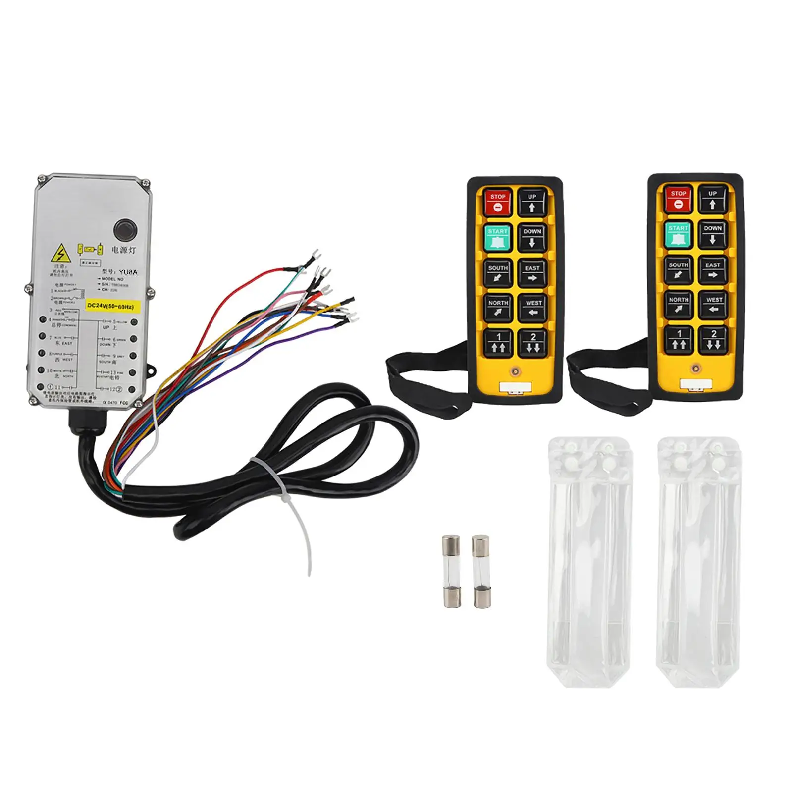 

Wireless Remote Controller Double Handle for electric Hoist Crane Waterproof and Acid/Oil Resistant Industrial grade