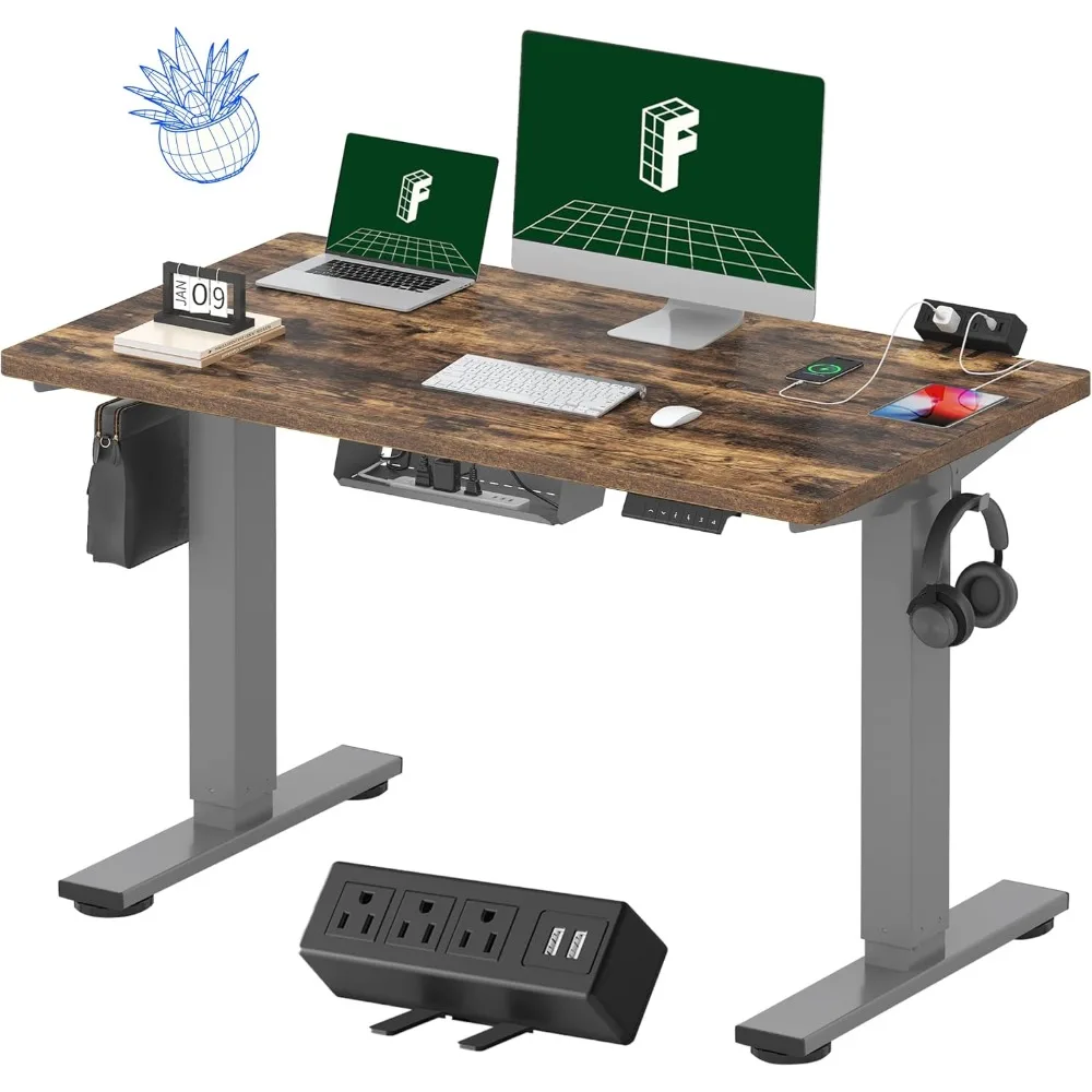

48 x 24'' Electric Stand Up Height Adjustable Desk with Cable Managemen, Computer Desks