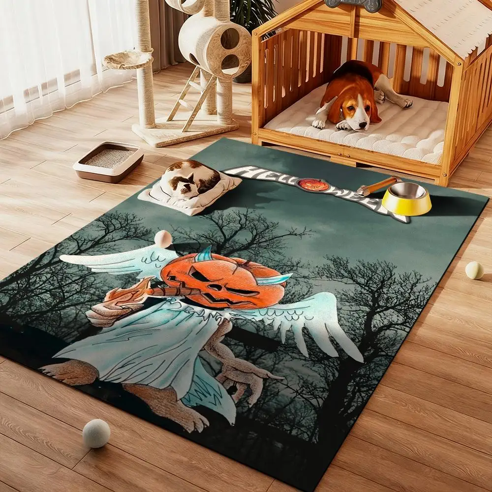 

Floor Mat Diatom Bath Mat Absorbent Quick Dry Non-Slip TPR Backing Soft Plush Draining Rugs Rock Band cool H-HELLOWEENS