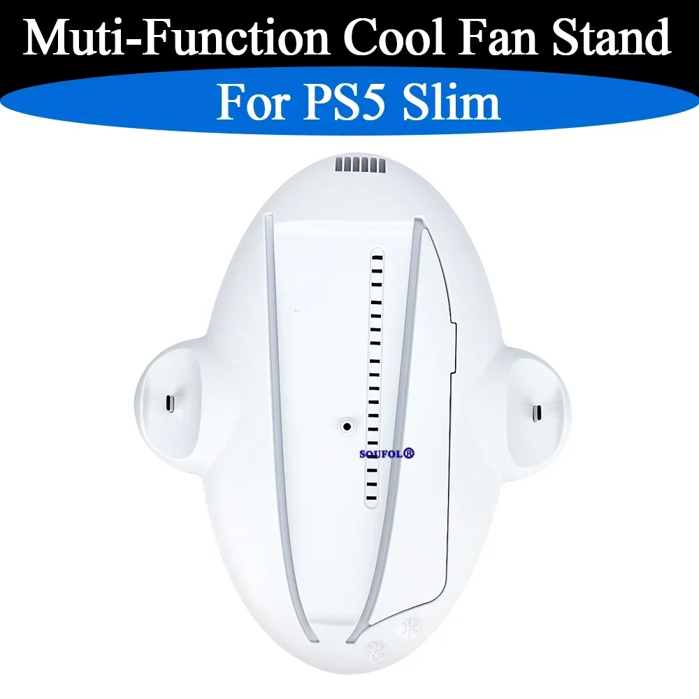 RGB Verticale Oplaadstandaard voor PS5 Slim, Multifunctionele Koelventilatorstandaard met LED-licht voor PS5 Slim Console Accessoires