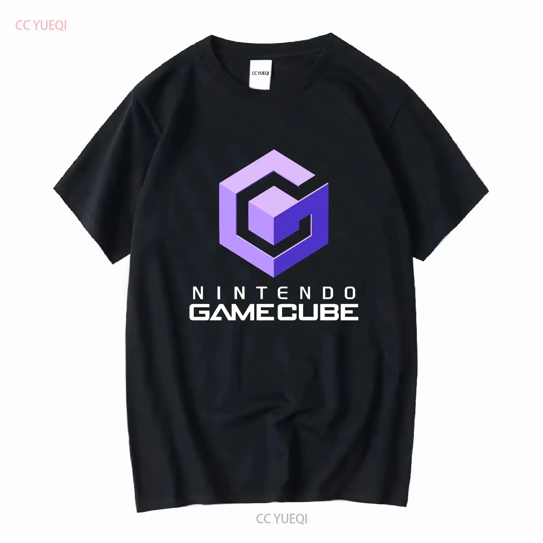 New T Shirt Gamecube Retro Video Game Logo Men's Black USA Size S to 5XL long or short sleeves vintage Washed Breathable Soft