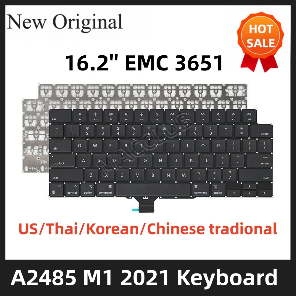 

Клавиатура A2485, США, тайская, корейская, китайская, традиционная для MacBook Pro Retina, 16,2 дюйма, A2485 EMC 3651, конец, клавиатура 2021