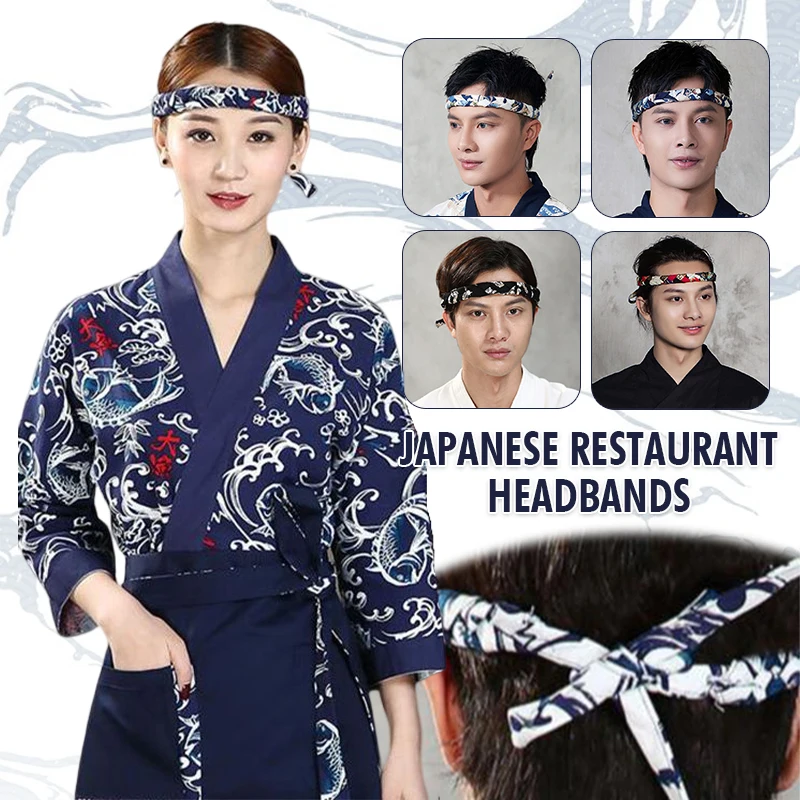 Hand-woven Japanischen Sushi Stirnband Sashimi Bar Küchenchef Restaurant Kochen Chef Kostüm Headwear Küche Kopf Band