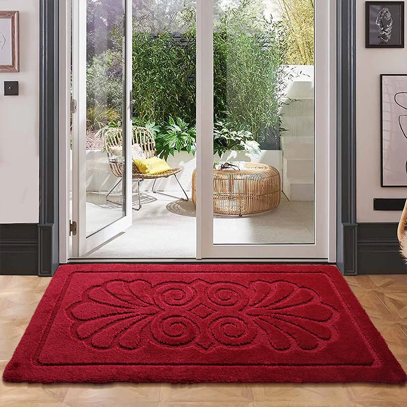 

American Style Home Entrance Door Mat Living Room Mat PVC Material Simple Style Machine Knitted Floor Rug Home Use Mat
