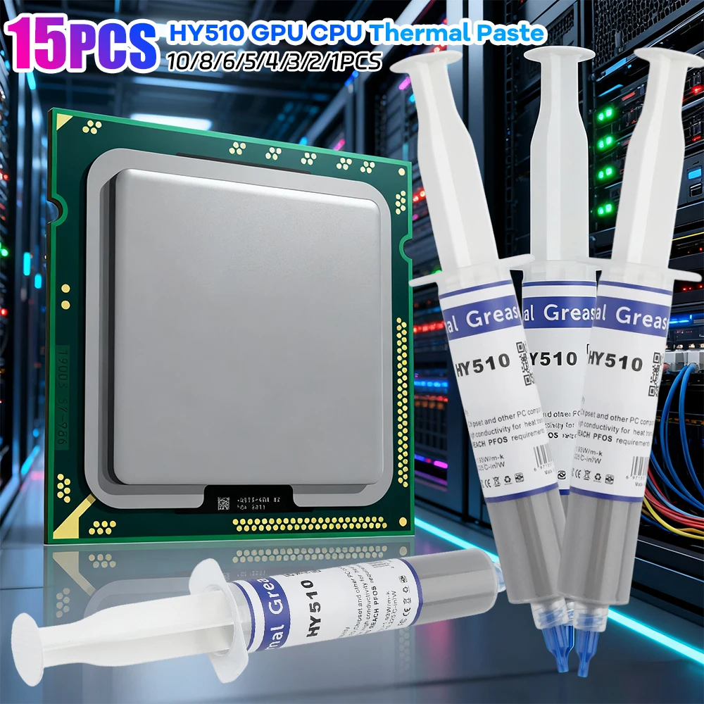 

1-15 PCS HY510 GPU CPU Thermal Conductive Paste Thermal Putty Compound Silicone Grease VGA CPU GPU Chipset Cooling Grey Cooler