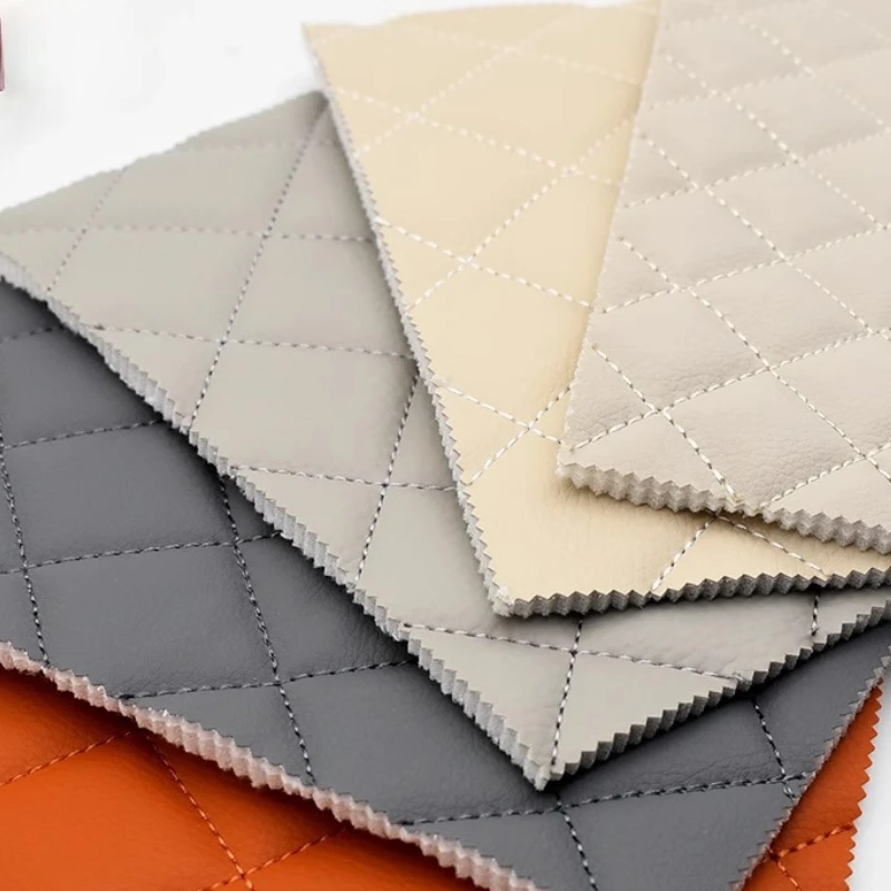 

Sponge Embroidered Artificial Leather Fabric Seat Cushion Pad Car Roof Headboard Decoration Design for Diy Sewing Cloth