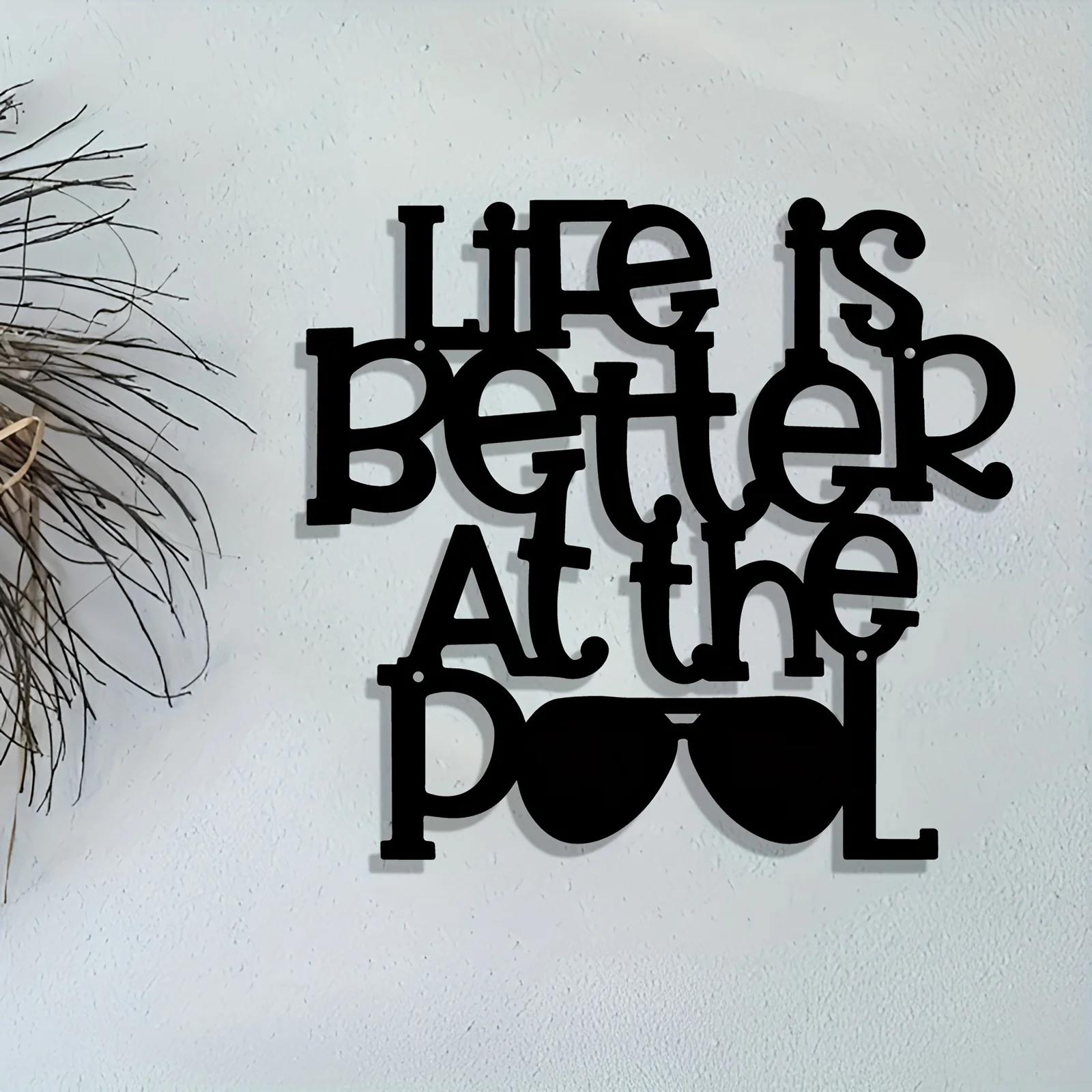 1pc Black Iron Wall Art Sign 
