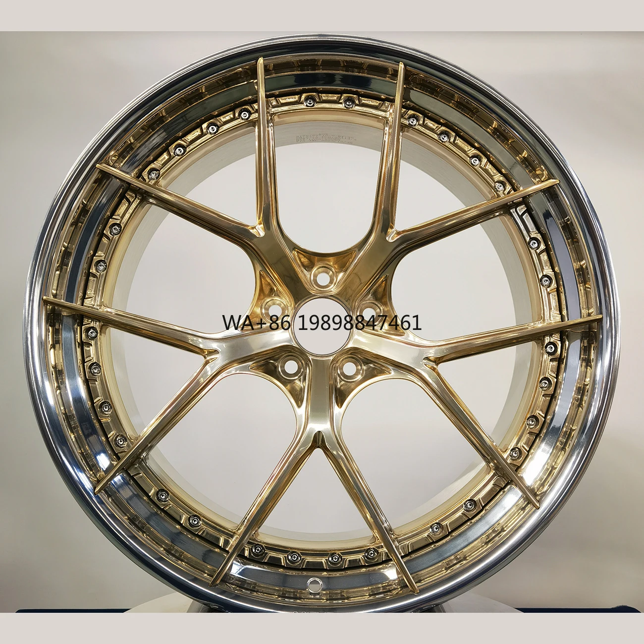 

Forged 2Pieces Golden Wheels 5x114.3/130/127/120/112 18 19 20 21 22 Inch Sport Racing Car Wheel Rims for AUDI Tesla Porsche BMW