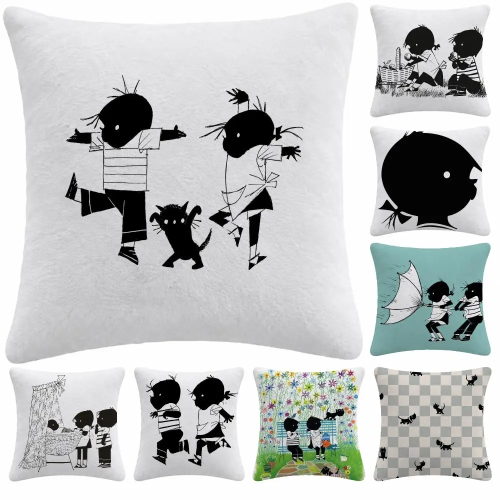 Cartoon Dutch J-Jip And Janneke Cushion Cover Soft Plush Decorative Sofa Bedroom Living Room Car Dorm Home Decor Gift