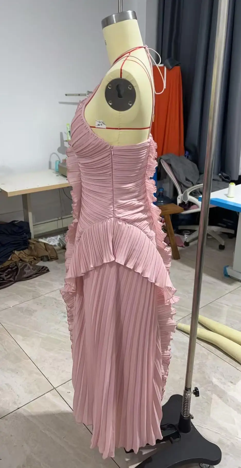 رداء طويل plissée à col licou، tenue de Feieres، de haute Quality، violette، sans bretelles، vêtements de club، novo col #2