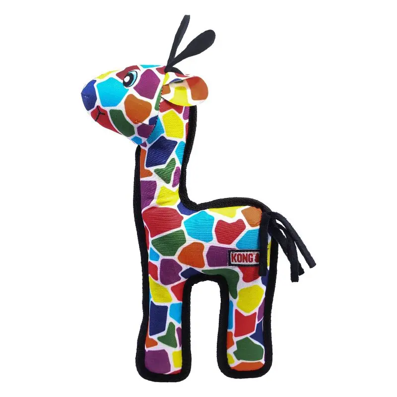 Giraffe Dog Toy Durable with Squeaker Bright Colors Mixed Textures for Dog Fetch Tug Play Instinct-Satisfying Dog Toy